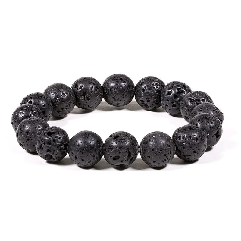 BUDDHY amband – lavasteen – 17 dikke kralen – 12 mm BUDDHY amband – lavasteen – 17 dikke kralen – 12 mm