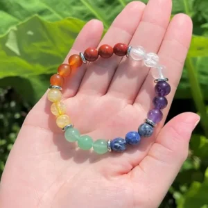 BUDDHY chakra armband 7 chakra’s – elastische armband – metalen ringetjes