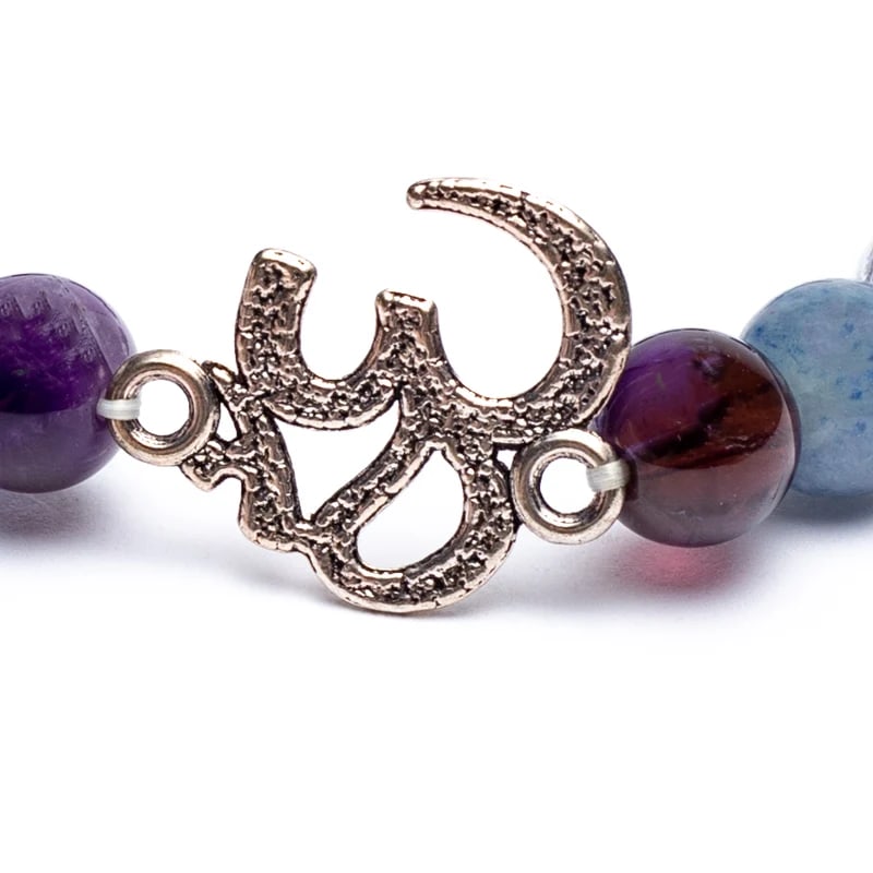 BUDDHY armband amethist – aventurijn – bergkristal – om BUDDHY armband amethist – aventurijn – bergkristal – om - Afbeelding 2