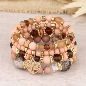 BUDDHY Boho Armband – Terracotta – Goud – 4-delig BUDDHY Boho Armband – Terracotta – Goud – 4-delig
